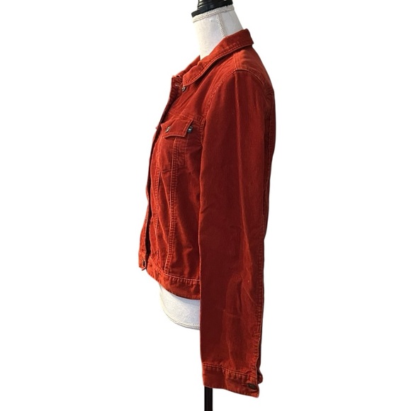 Abercrombie & Fitch Cotton Corduroy Trucker Jacket Women’s SZ M in Rust Red - Picture 3 of 5